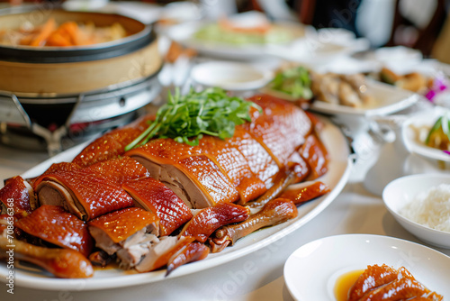 Delicious food, Chinese Beijing duck at a restaurant, tasty dish © Dennis