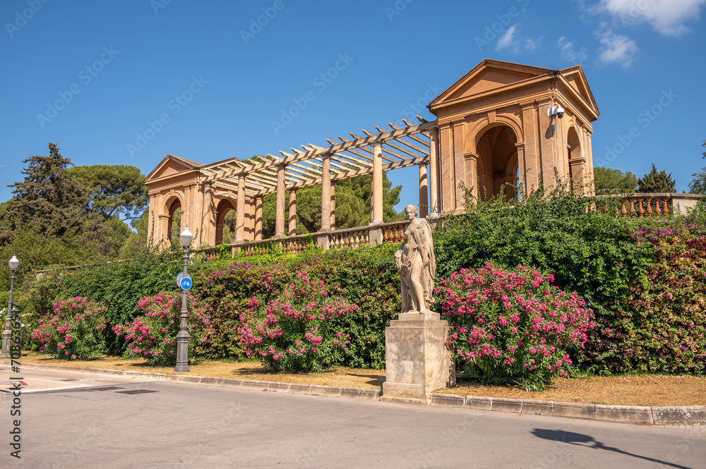 Obraz premium Barcelona's pedralbes royal palace grounds and gardens.