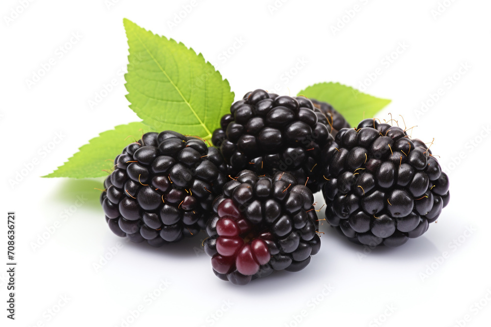 Blackberry isolated on white background created with Generative Ai Blackberry isolated on white background created with Generative Ai