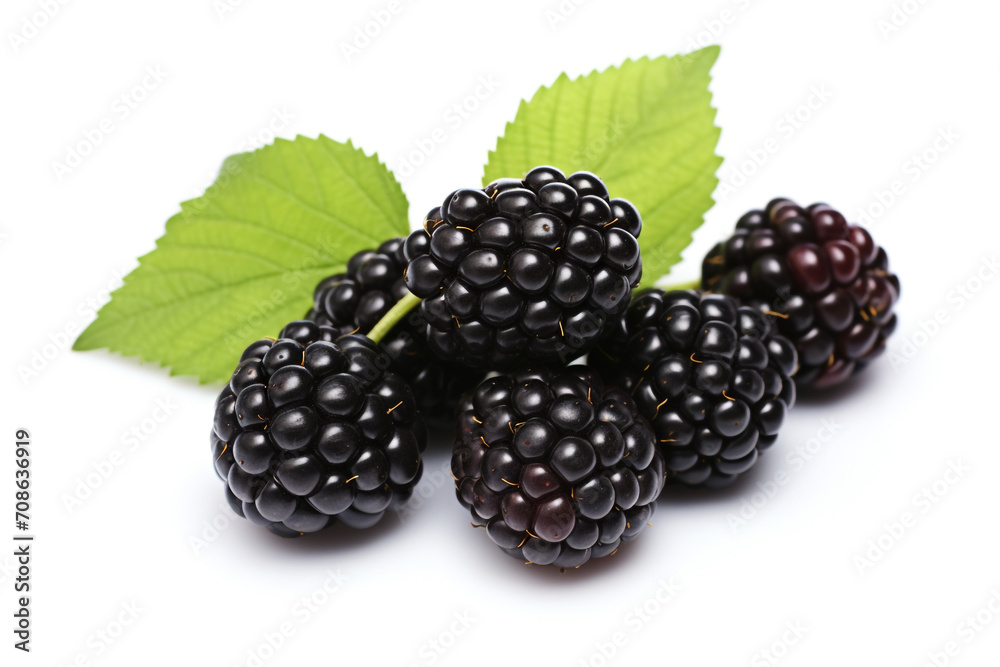 Blackberry isolated on white background created with Generative Ai Blackberry isolated on white background created with Generative Ai