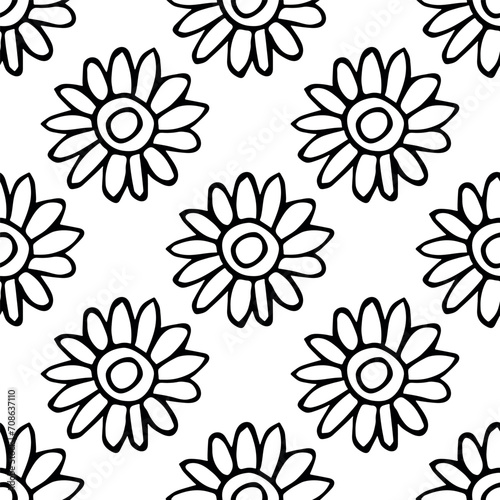 Summer seamless pattern with flowers doodle for decorative print  wrapping paper  greeting cards  wallpaper and fabric