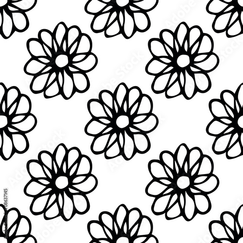 Summer seamless pattern with flowers doodle for decorative print  wrapping paper  greeting cards  wallpaper and fabric