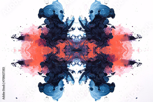 Red and blue inkblot test background