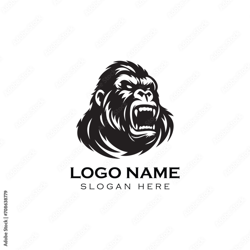 Logo Gorilla Angry | Premium Vector