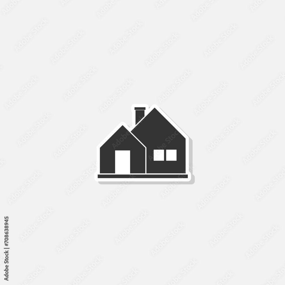 House icon logo sticker isolated on gray background House icon logo sticker isolated on gray background