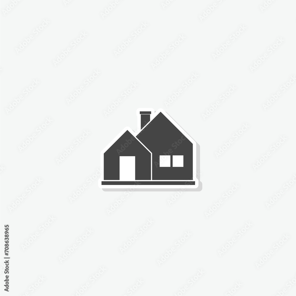 House icon logo sticker isolated on gray background House icon logo sticker isolated on gray background