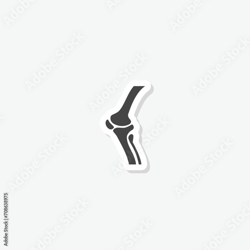  Knee bone icon sticker isolated on gray background