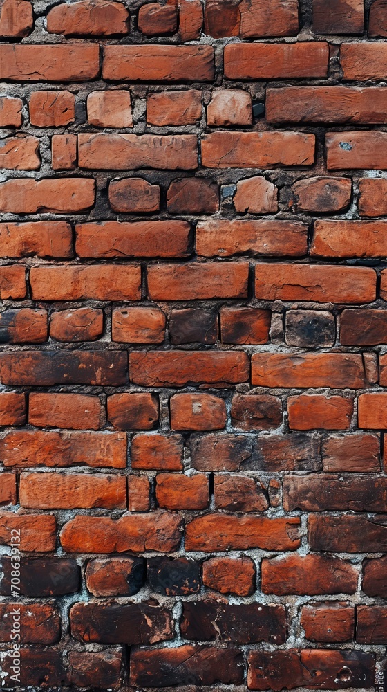 Obraz premium Red Brick Wall With White Clock