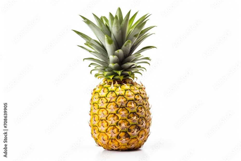 Pineapple isolated on white background created with Generative Ai Pineapple isolated on white background created with Generative Ai
