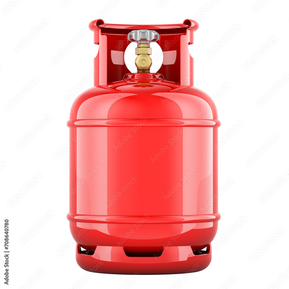 Propane cylinder with compressed gas, 3D rendering isolated on transparent background Propane cylinder with compressed gas, 3D rendering isolated on transparent background