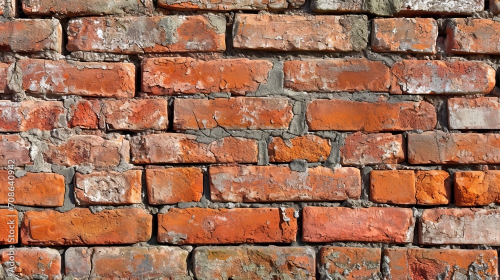 A Solid Brick Wall Constructed With Red Bricks A Solid Brick Wall Constructed With Red Bricks