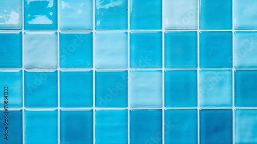 wall tile background. squares of different blue shades and a white seam  texture.