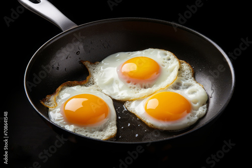 fried egg. close-up. chicken egg meal, protein-rich breakfast. cooking at home.