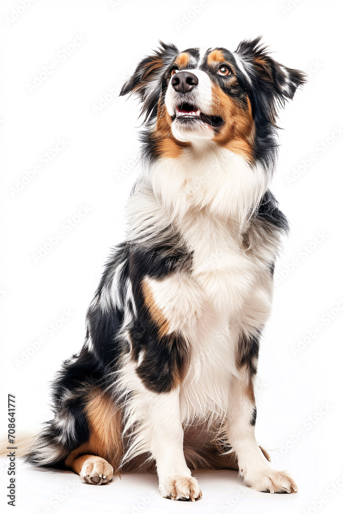 Australian Shepherd dog isolated on white background