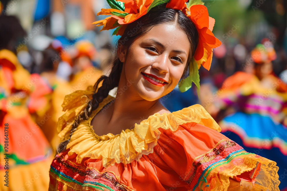 Colombian festivities. Parade in national costumes of the world. Colombian festivities. Parade in national costumes of the world.