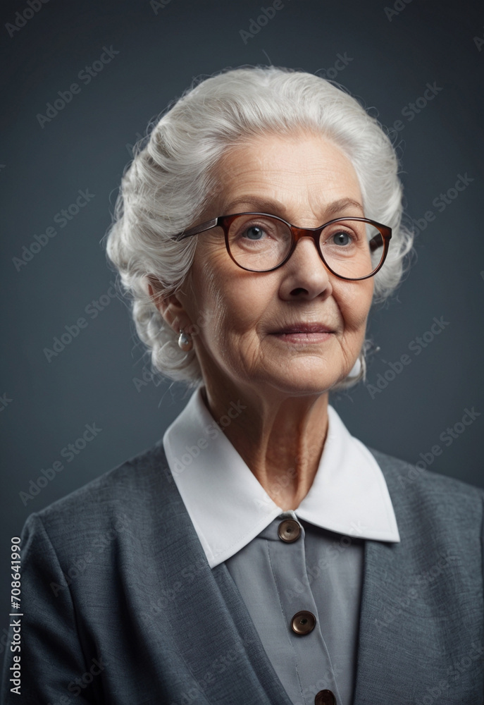 Portrait of senior woman. AI