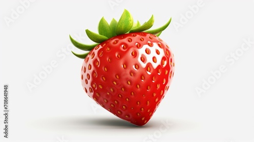 strawberry fruit icon isolated on transparent background Ai Generative