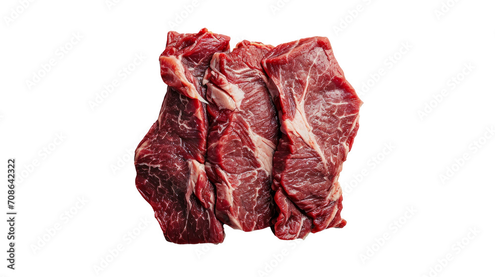 Obraz premium High-resolution raw steak cuts, vivid and detailed, perfect for culinary designs, with a transparent PNG background.