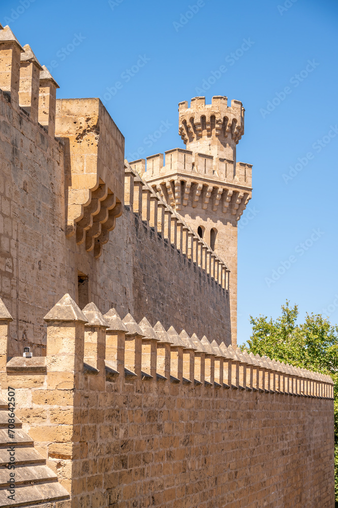Detail of the Amazing Royal Palace of La Almudaina in Palma.
