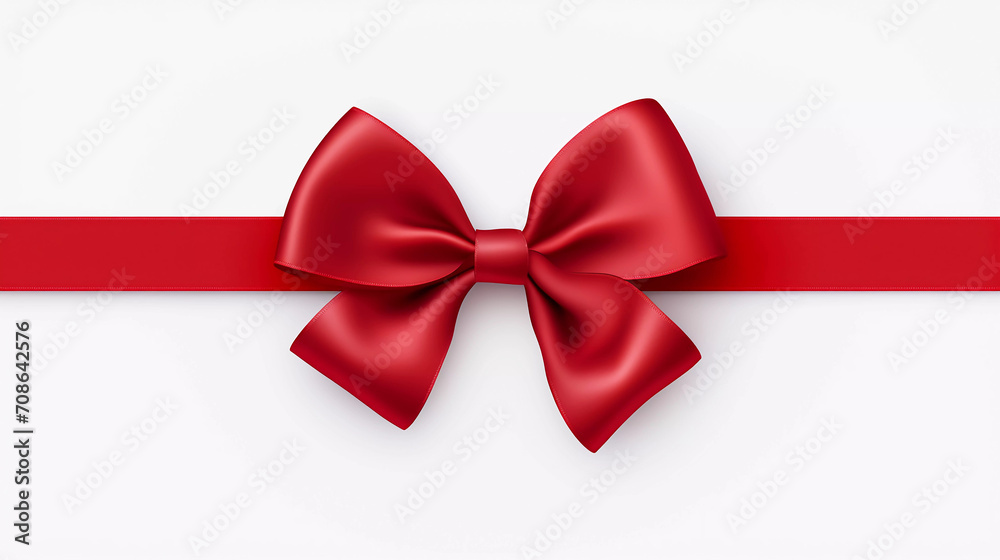 Red ribbon with bow isolated on white background. Red ribbon with bow isolated on white background.
