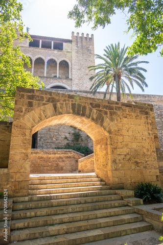 Detail of the Amazing Royal Palace of La Almudaina in Palma.