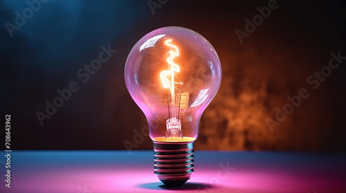 Light bulb realistic glowing and turned off isolated on black lamps