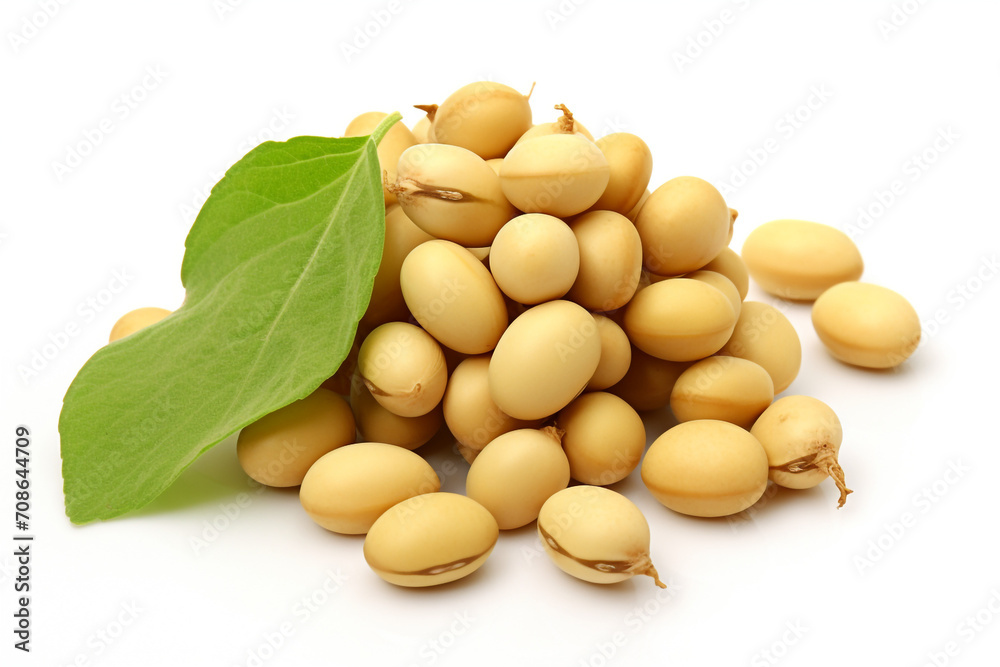 Soybean isolated on white background created with Generative Ai Soybean isolated on white background created with Generative Ai