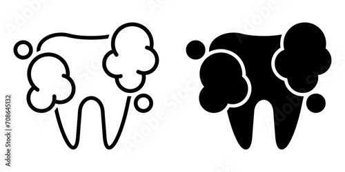 ofvs518 OutlineFilledVectorSign ofvs - teeth cleaning vector icon . professional dental brushing sign . isolated transparent . black outline and filled version . AI 10 / EPS 10 / PNG . g11861