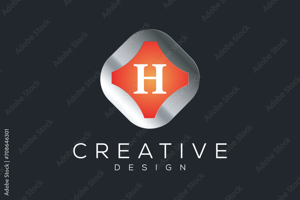 Fototapeta premium H gradient colorful design template