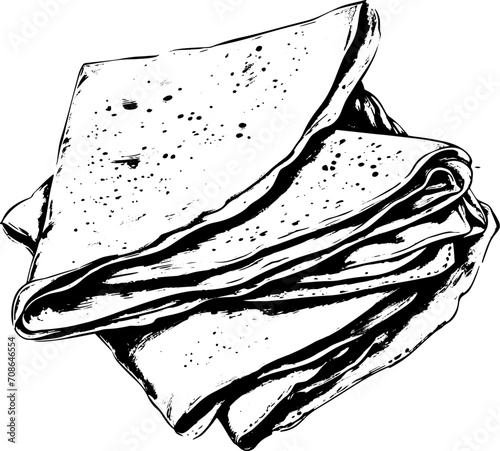 Crepes stake in sketch style, vector illustration. 