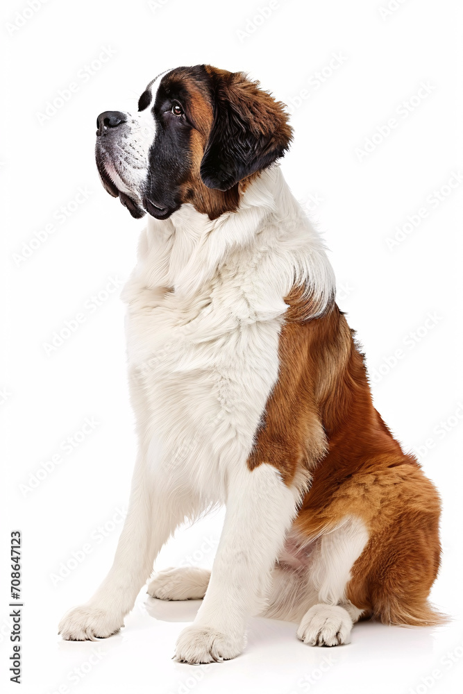 Saint Bernard dog isolated on white background