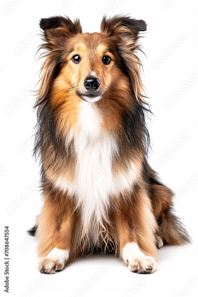 Shetland Sheepdog dog isolated on white background