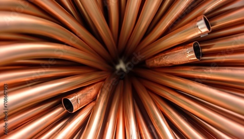 copper pipes suitable as background or cover