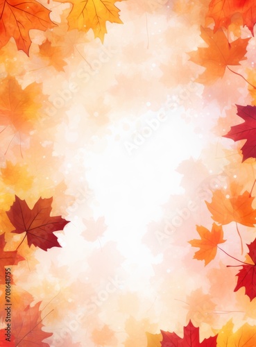 autumn maple leaves on bright textured background with copy space