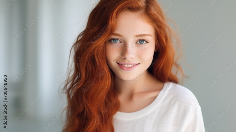 Portrait of cute and pretty young girl with red hairs Portrait of cute and pretty young girl with red hairs