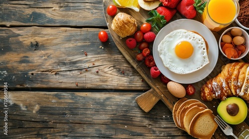 Breakfast advertisment background with copy space