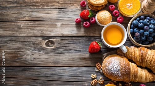 Breakfast advertisment background with copy space