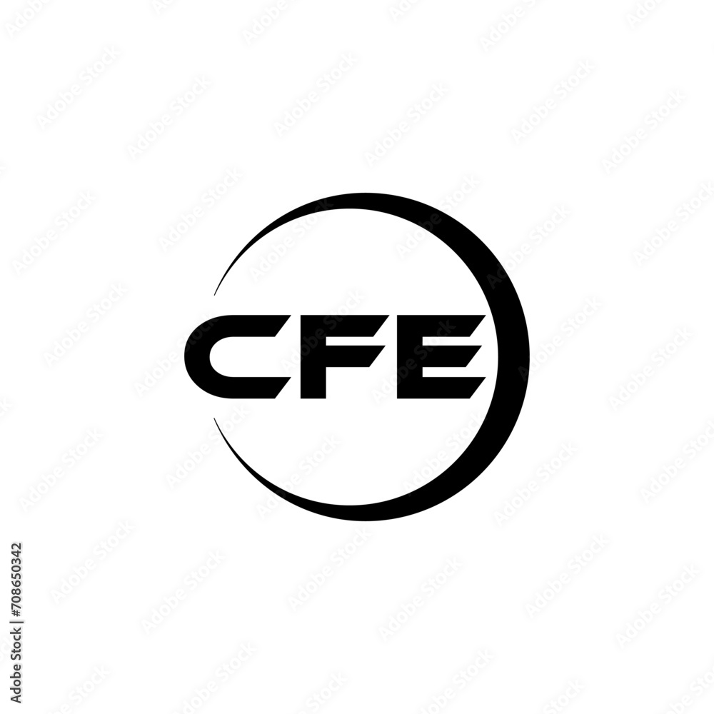 CFE letter logo design with white background in illustrator, cube logo ...