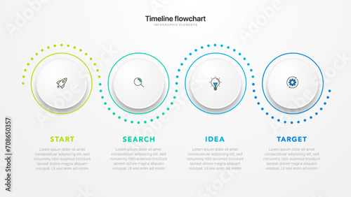 Timeline infographic design with 6 options or steps. Infographics for business concept. Can be used for presentations workflow layout, banner, process, diagram, flow chart, info graph, annual report.