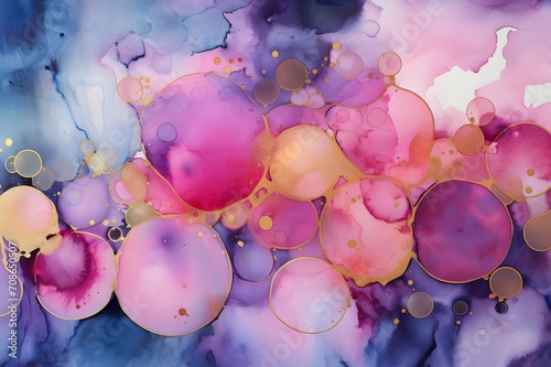 Blue and Pink, Blue, Black, Alcohol
watercolor ink bubbles .5 photo