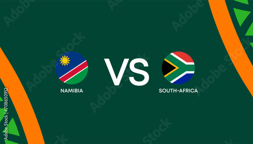 Africa Cup of Nations Cote d'Ivoire 2023-2024, Namibia vs South Africa. Vector Illustration.