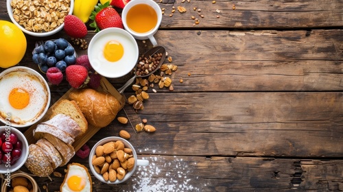 Breakfast advertisment background with copy space