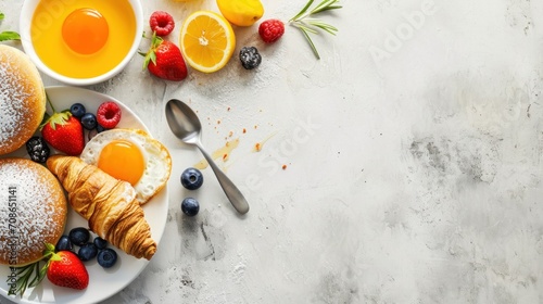 Breakfast advertisment background with copy space