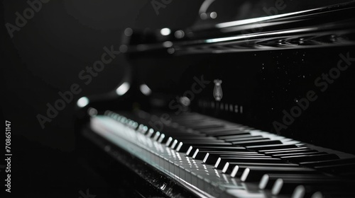 black piano background with copy space © olegganko