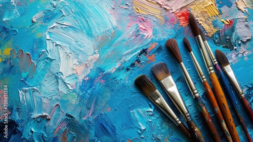 Art school advertisment background with copy space