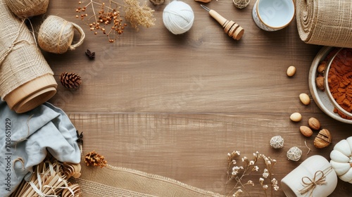 Craft shop advertisment background with copy space