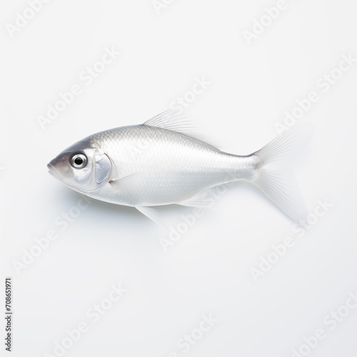 Gray-white fish on white background
