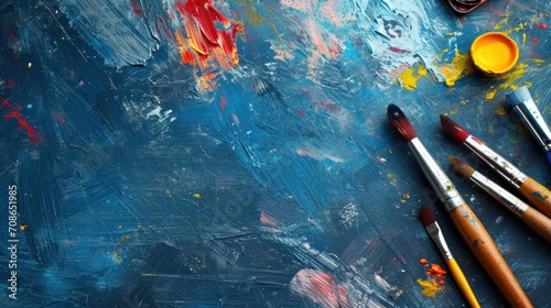 Art school advertisment background with copy space