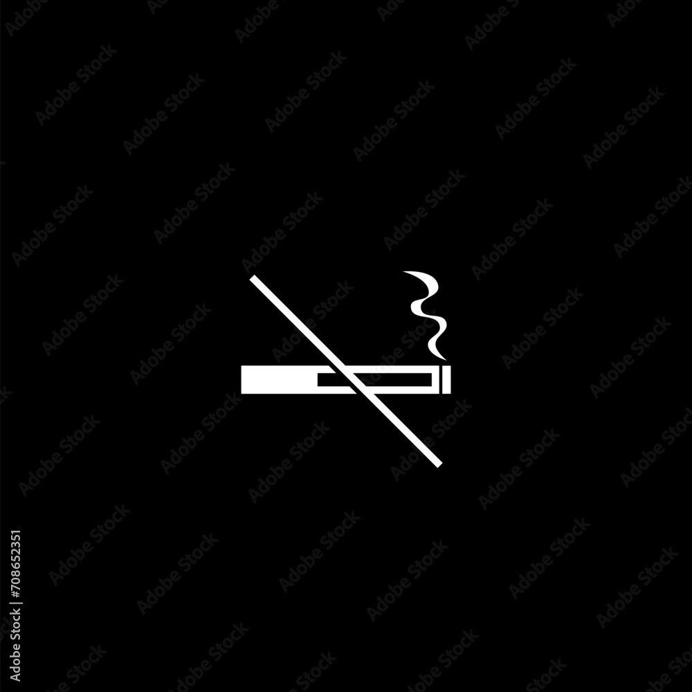 No smoking icon flat vector illustration for graphic and web design.