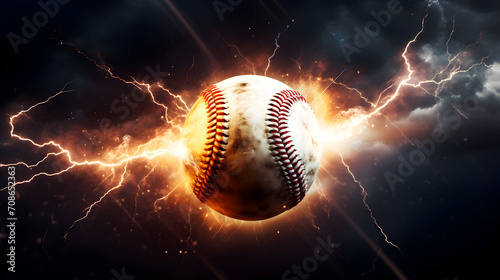  Baseball Ball with fire background